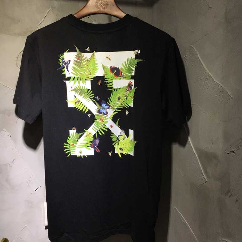 off white2018SSÏÄ Ð¿îÊ÷Ò¶¼ýÍ·»ù´¡tee¶ÌÐäTÐôowÇéÂÂ×°ÄÐŮͬ¿î