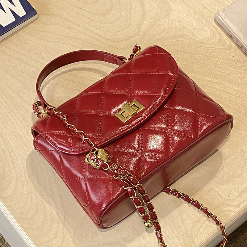 高级质感菱格小包包女包2025新款百搭通勤手拎包链条单肩斜挎包,箱包皮具/热销女包/男包,小方包,淘宝优惠券,粉丝福利购,淘宝优惠卷