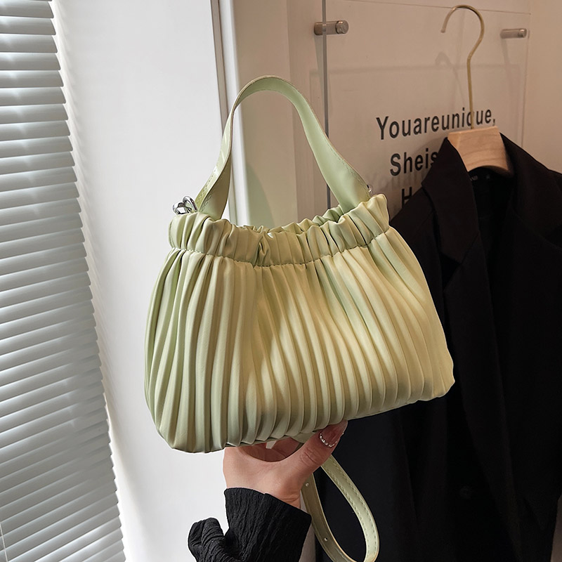 法式小众设计褶皱小方包