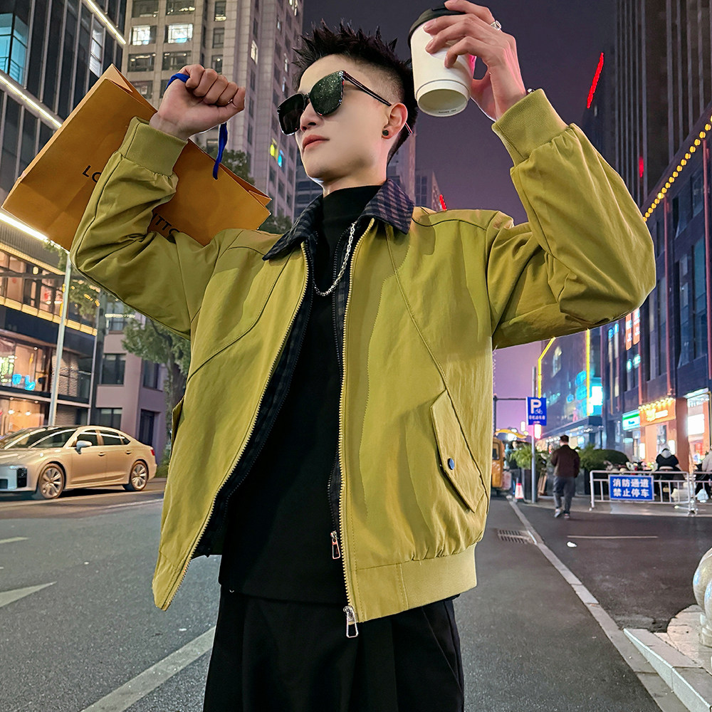 J188/P108控155蓝格子假两件结构款夹克外套男1,男装夹克,电商A256