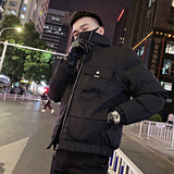 A60/特P128控168痞帅小伙潮流工装加厚外套字母棉衣男黑，男装棉衣，电商A256