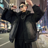 A220/P318控418连帽牛仔拼接90羽绒服男士上衣加厚保暖外套2，男装羽绒服，电商A256
