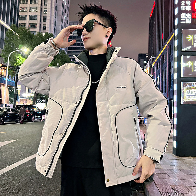 A179/P188控258冬季立领标50绒插肩袖压条羽绒服外套保暖男2,男装羽绒服,电商A256