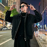 A199/P158控208结构机车服翻领夹棉棉衣外套上衣男2，男装棉衣，电商A256