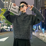 MC201/P98控138简约光板毛衣半拉链半高领针织打底衫卫衣男2，男装T恤，电商A256