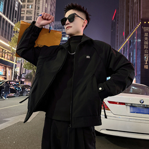 J187/P108控155插肩袖金属标结构款夹克外套男图片