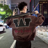 J170/P118控158棒球领重工酷帅刺绣贴布夹克小伙简约帅气外套男3，男装夹克，电商A256