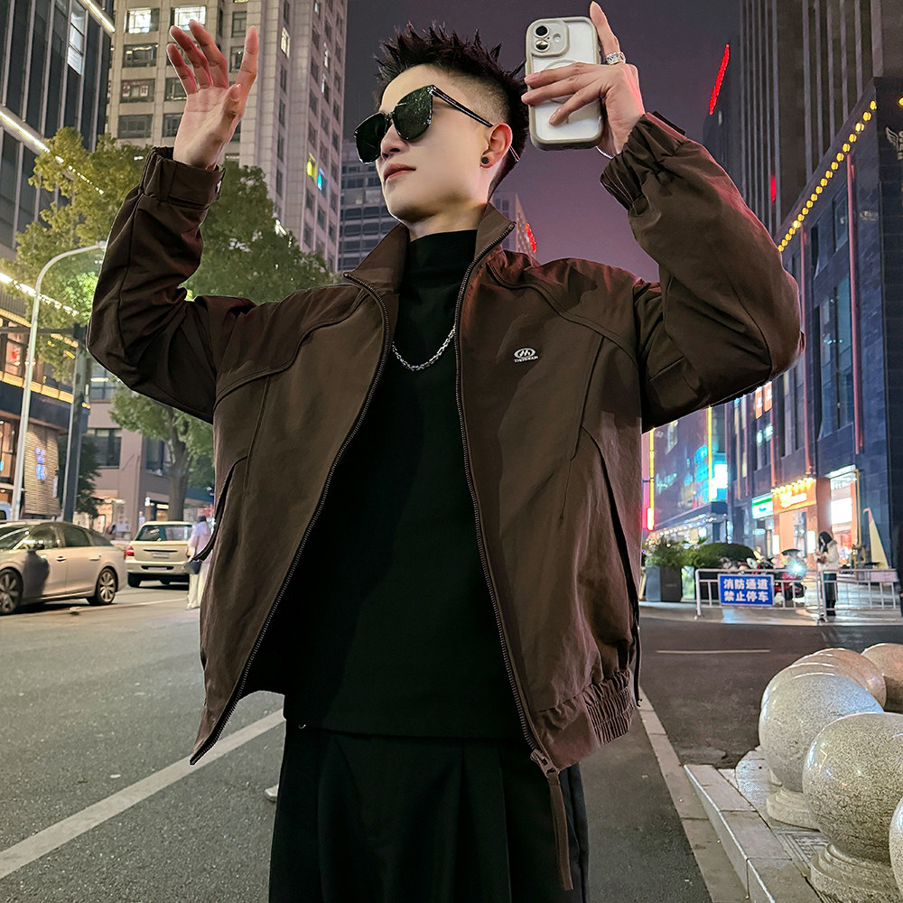 J187/P108控155插肩袖金属标结构款夹克外套男2，男装夹克，电商A256