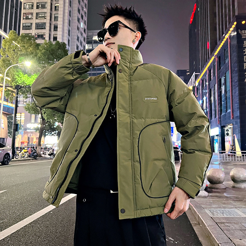 A179/P188控258冬季立领标50绒插肩袖压条羽绒服外套保暖男2,男装羽绒服,电商A256