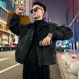 A203/P178控238网红结构款皮毛一体翻毛领外套上衣男1，女装短外套，电商A256