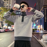 MC223/P98控138撞色高领扣子毛衣1，男装针织衫/毛衣，电商A256