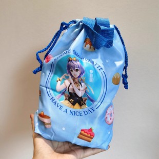 大容量卡通带手提购物袋 外出旅行杂物收纳袋束口袋手拎包