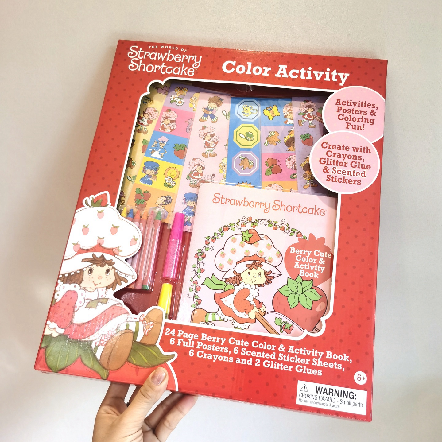 带草莓香味贴纸涂色本蜡笔填色