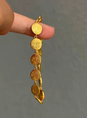 小红书爆款气质金色拉丝圆饼手链轻奢贵气高级感显白手饰一件