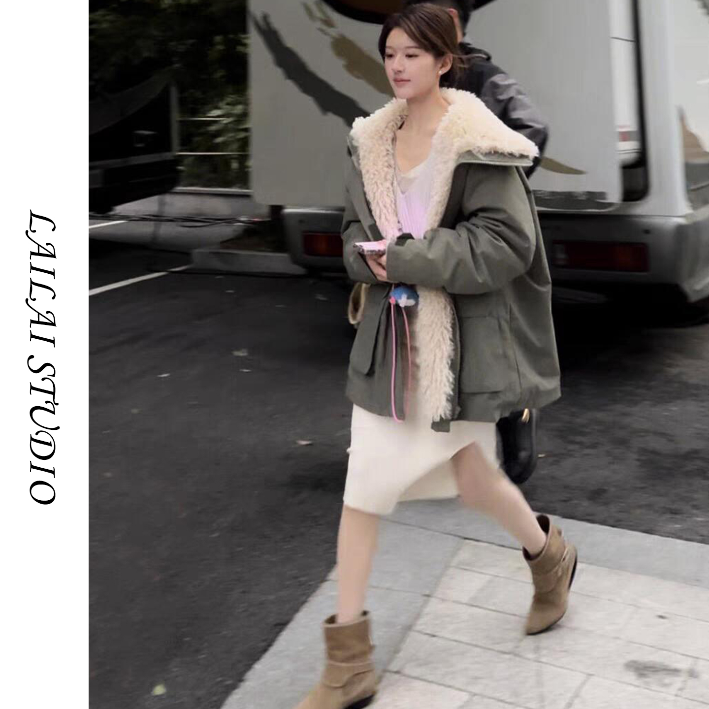 早秋智感中性风羊羔毛外套派克服