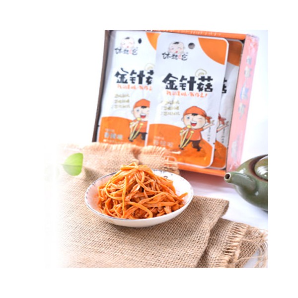 包邮解馋小零食零食网红整箱金针菇零食香辣金针菇商用小包装零食