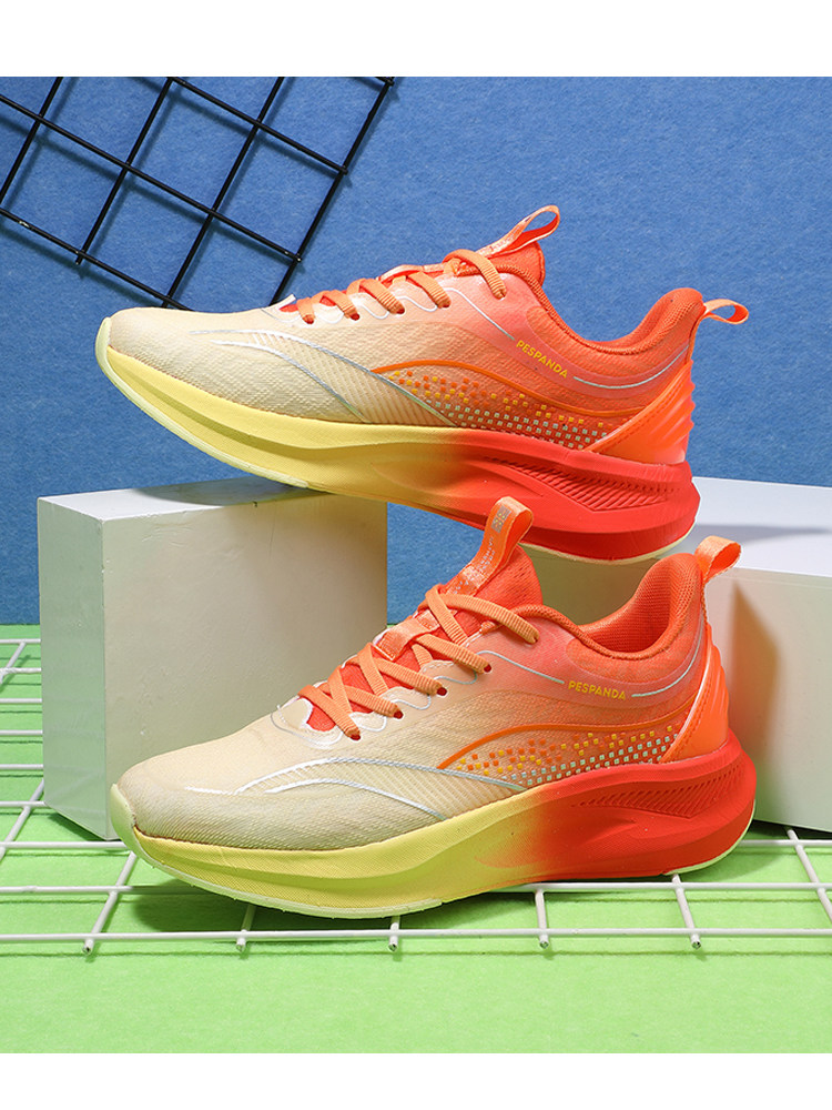 佩斯熊猫运动鞋2023新款回弹轻便跑鞋春夏网面透气情侣鞋渐变潮鞋