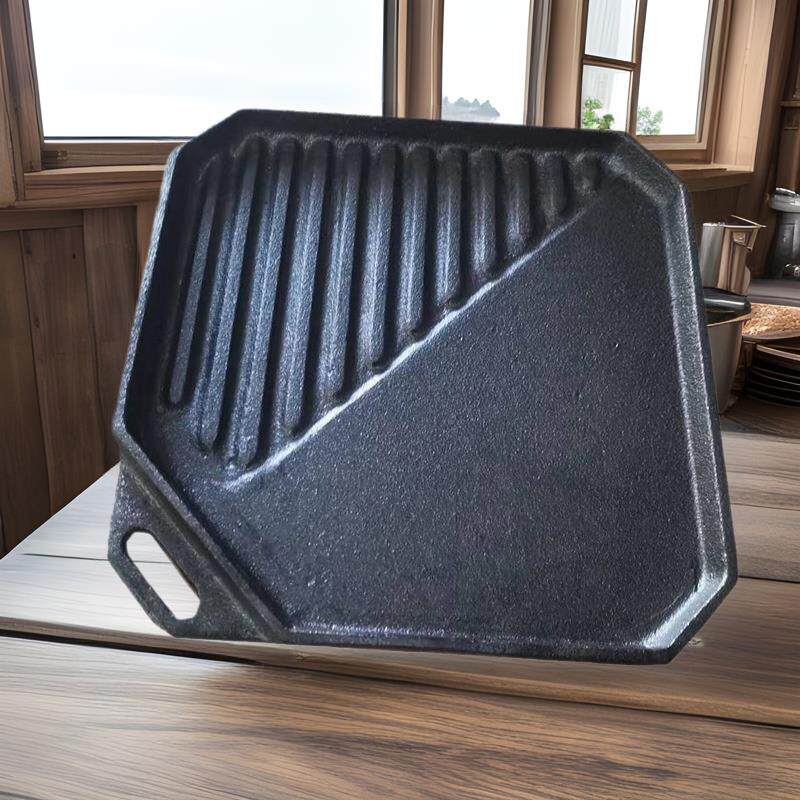 出口日本铸铁加厚平底烤盘户外营地野炊烧烤盘铁板烧煎锅盘