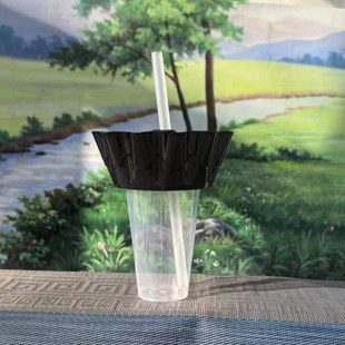 网红冒烟杯拇指煎包碗可乐杯行走的火锅杯冷饮水果杯托碗冒菜杯子