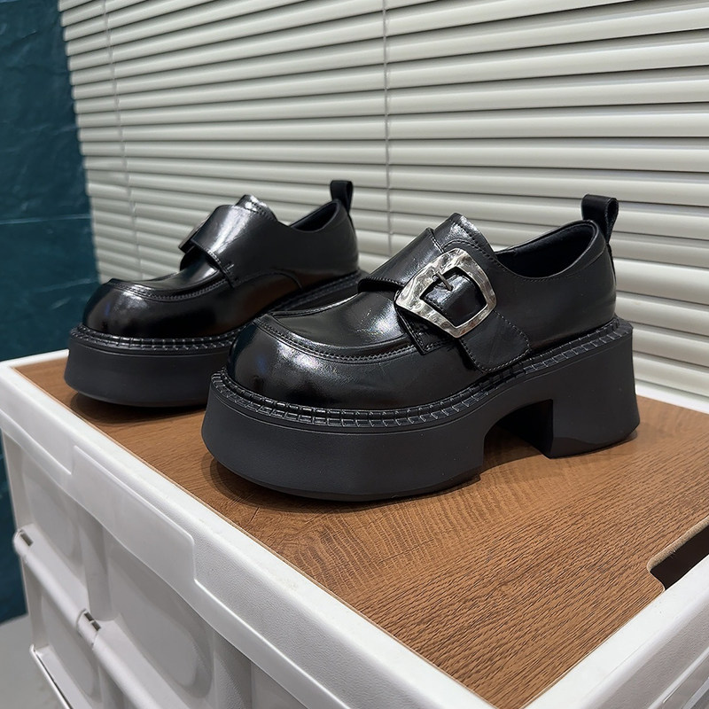 欧洲站粗跟厚底JK小皮鞋魔术贴英伦风乐福鞋女小个子增高休闲单鞋,女鞋,乐福鞋（豆豆鞋）,淘宝优惠券,粉丝福利购,淘宝优惠卷