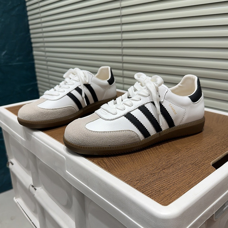 欧货真皮平底软面德训鞋女2026春新款小白鞋百搭休闲板鞋运动鞋女,女鞋,德训鞋,淘宝优惠券,粉丝福利购,淘宝优惠卷