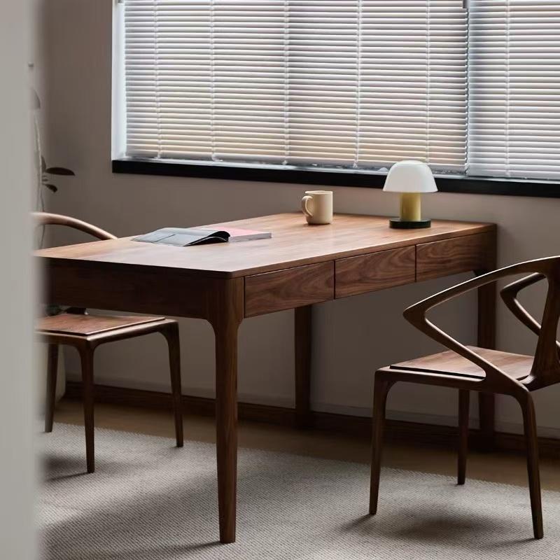 北美黑胡桃木长方形书桌