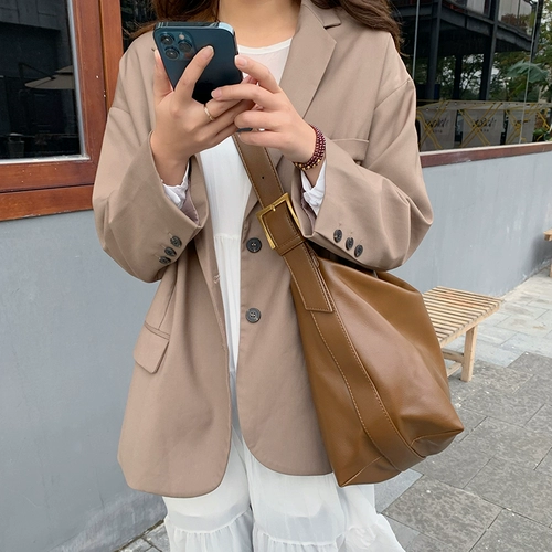 Сумка через плечо, вместительная и большая минималистичная сумка на одно плечо, коллекция 2023, в корейском стиле