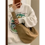 Сумка через плечо, шоппер, ретро вместительная и большая сумка на одно плечо, в американском стиле