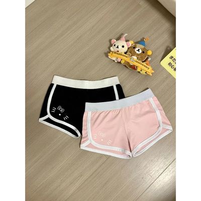 运动超短裤女辣妹粉色紧身打底裤