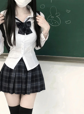 jk制服套装收腰衬衫女学院风上衣