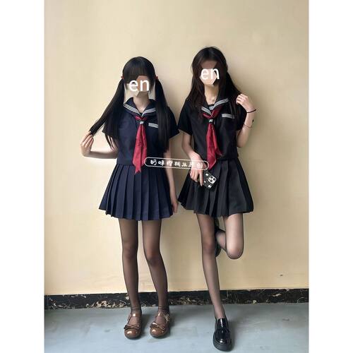 绀三本水手服jk套装女基础款