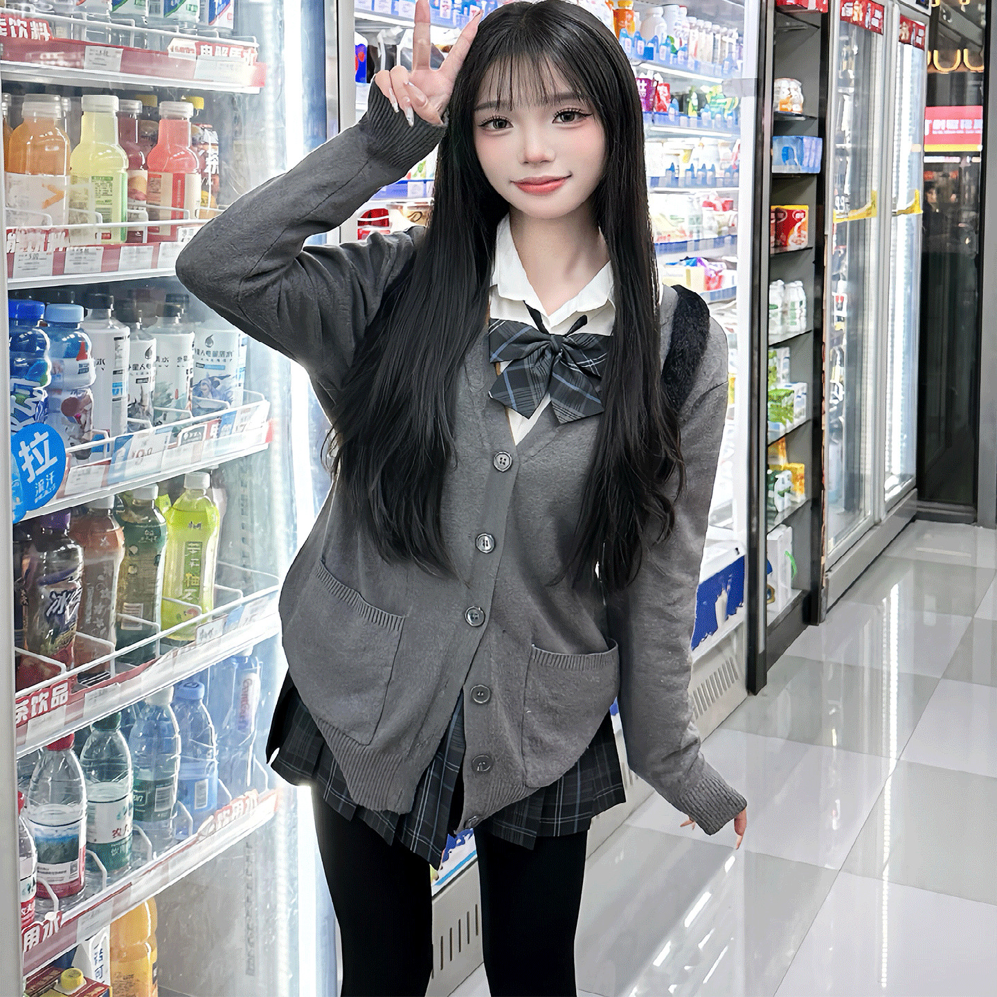 日系jk制服校供感针织衫开衫上衣