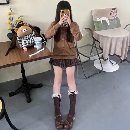 焦糖可颂jk制服正版格裙套装秋冬
