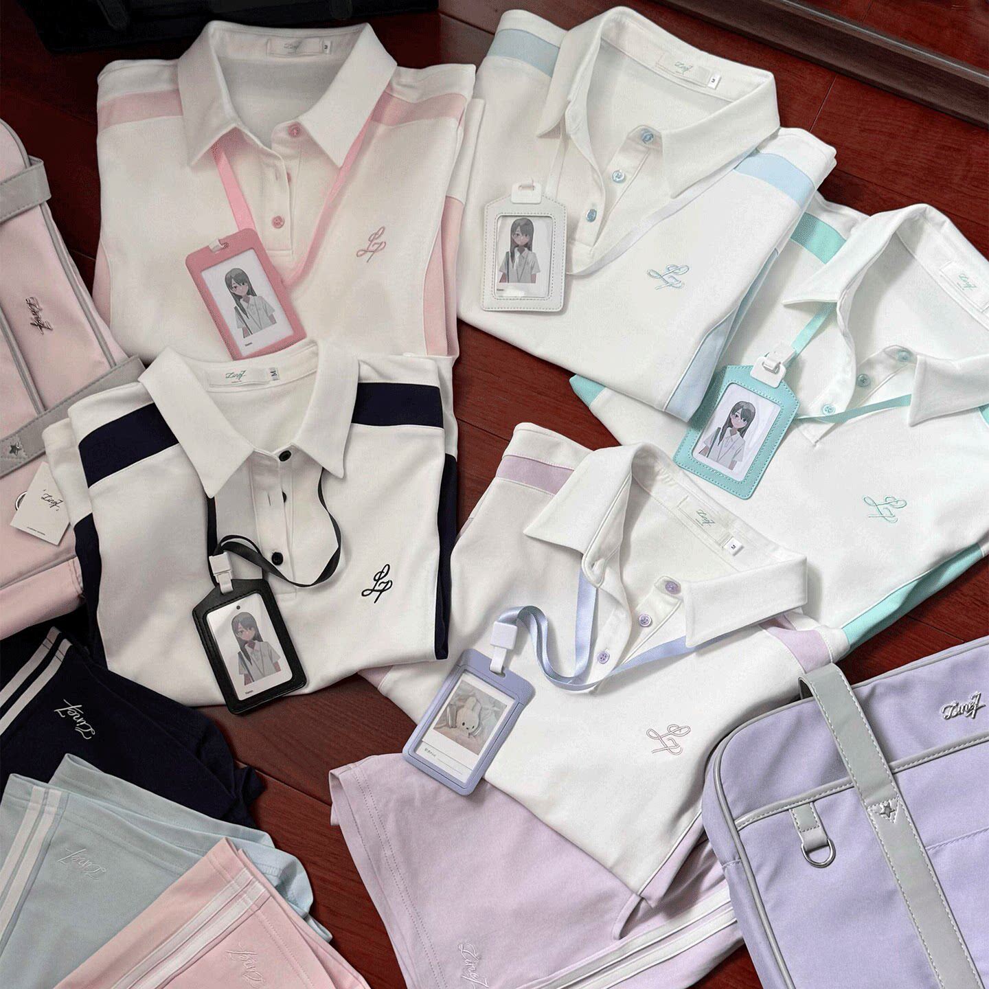 日系原创学院短袖运动休闲服刺绣短裤上衣JK制服体操服排球服套装