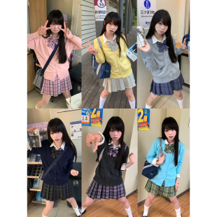 奶味樱桃jk原创针织衫开衫毛衣女生秋冬长袖外套宽松V领上衣校供
