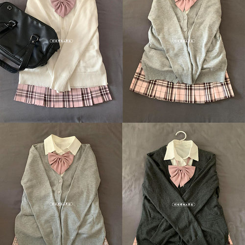 JK制服毛衣开衫套装外套女秋冬