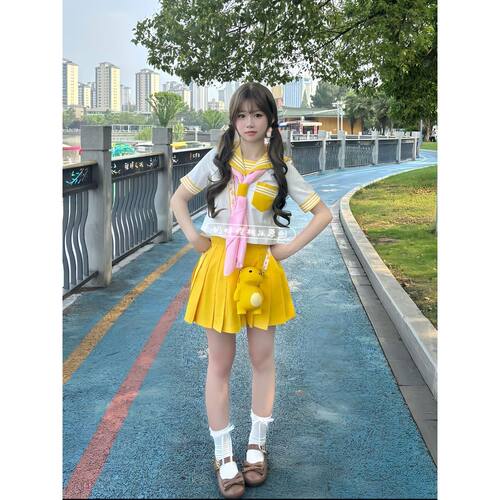 JK制服正统黄三本水手服套装女