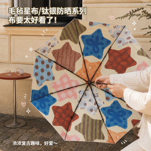 钛银防晒晴雨两用自动太阳伞