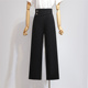 阔腿裤 宽松显瘦高腰通勤直筒休闲长裤 夏季 女2026新款 薄款 黑色西装