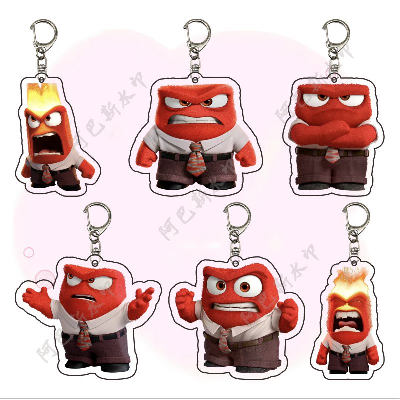 皮克斯头脑特工队电影周边亚克力钥匙扣怒怒书包挂件可爱包包挂饰