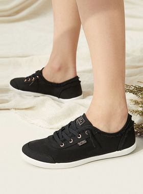 斯凯奇一脚蹬女鞋四季舒适夏季经典帆布鞋懒人鞋休闲平底鞋33492