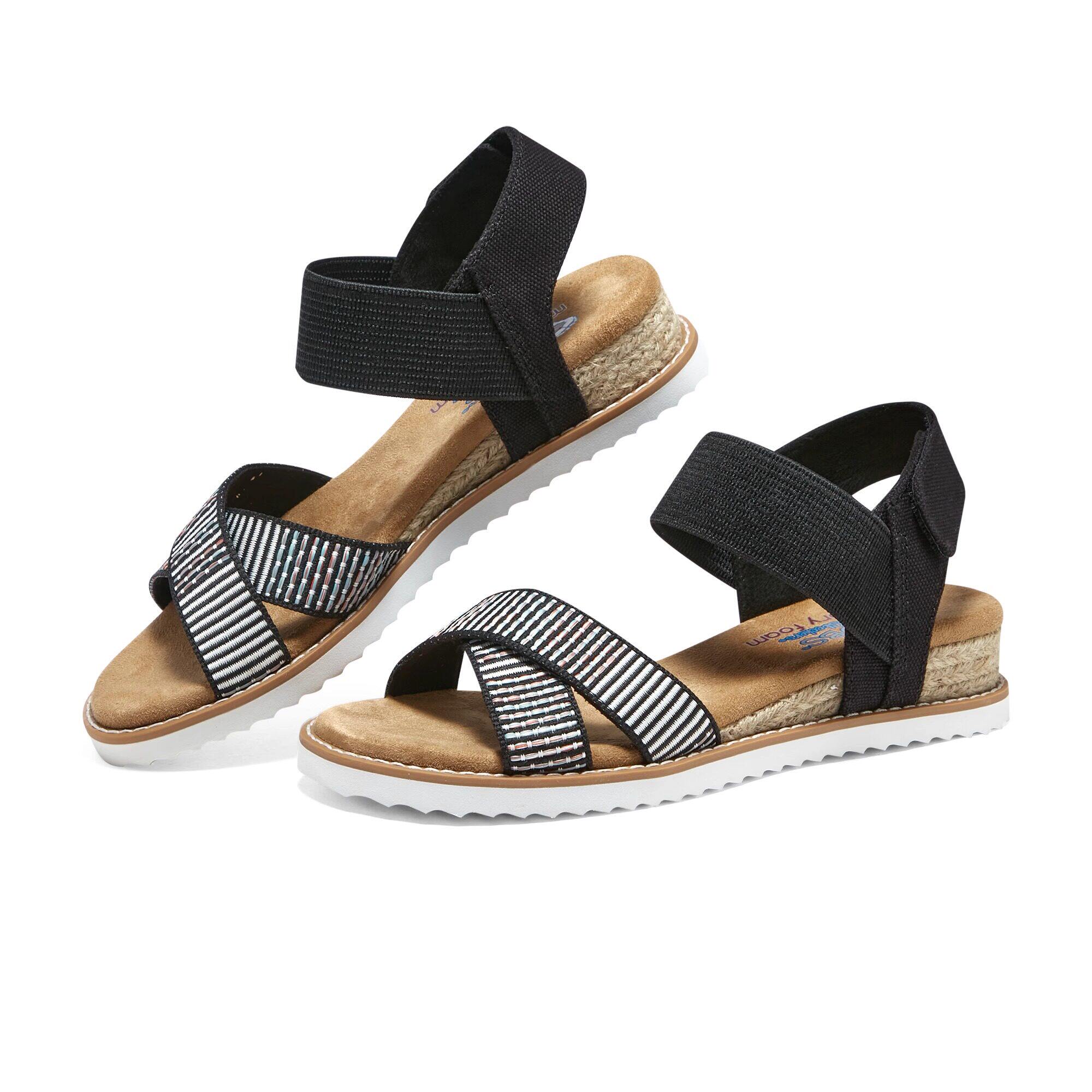 Skechers斯凯奇女鞋夏季新款时尚交叉复古摩登厚底休闲凉鞋114139