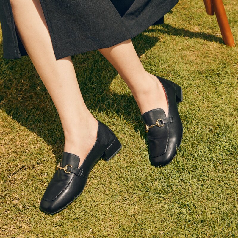 Skechers斯凯奇女士休闲舒适百搭商务一脚蹬单鞋皮鞋高跟158287