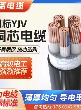 国标纯铜芯YJV2 3 4 5芯10 16 25 35 50平方三相电缆线室户外电线