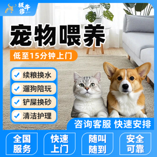 同城宠物喂养上门带宠物看病铲屎遛狗猫砂处理宠物绝育寄养服务