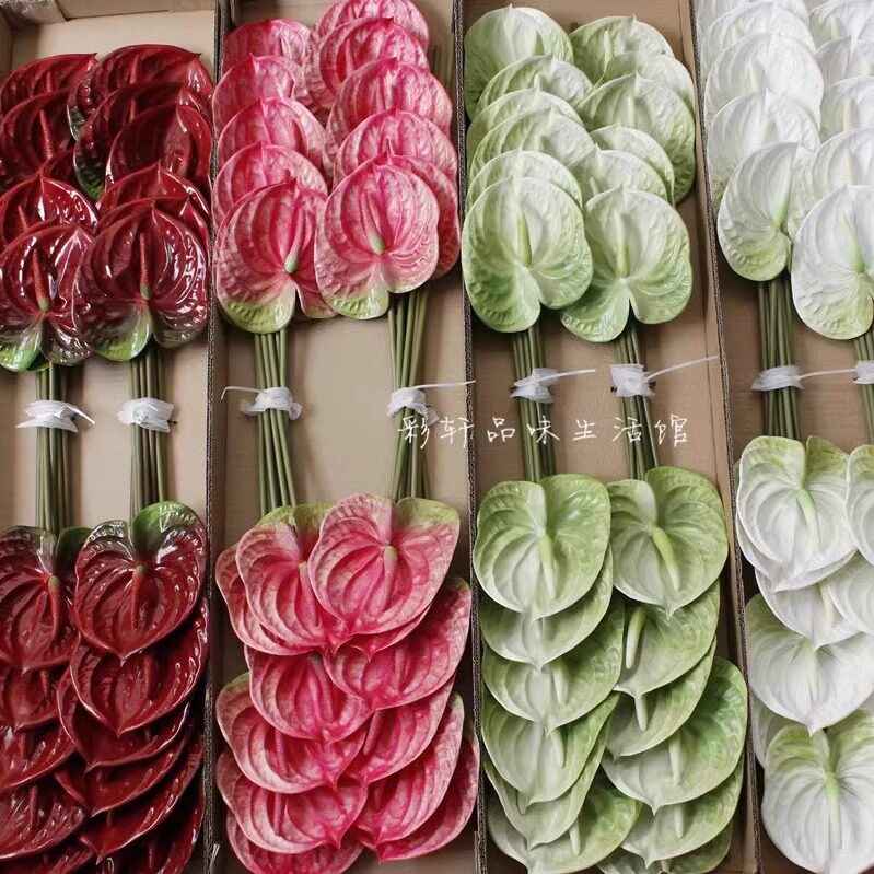 仿真红掌花3D打印色胶片花小火鹤