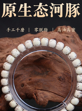 正宗原生态海南星月菩提子手串河豚大留白单圈手链高密顺白文玩