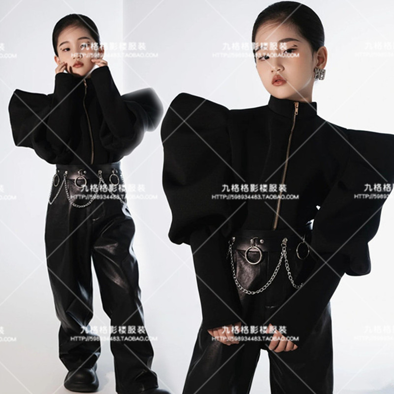 女童走秀大赛演出服模特机车服装