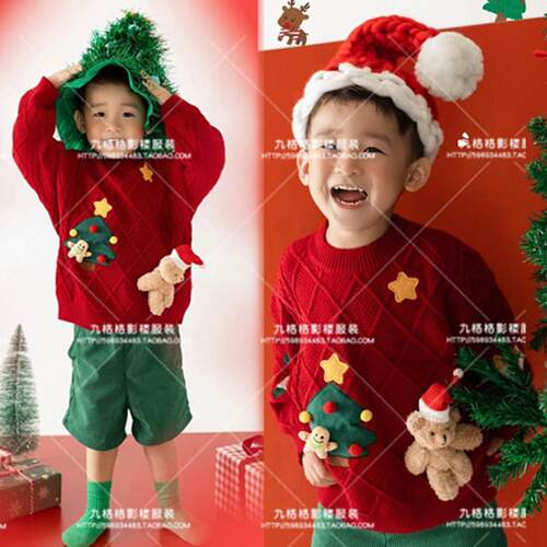 走秀演出服幼儿园男女童圣诞毛衣