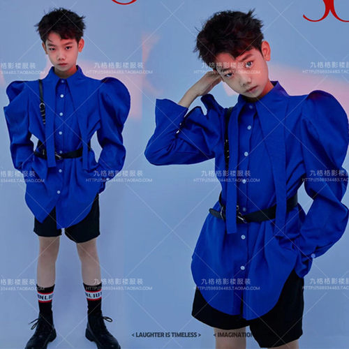 克莱茵蓝男童T台走秀大赛演出服